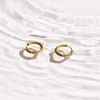 EVRY JEWELS WATERPROOF Gold or Silver Plated Stainless Steel Crystal Dot Hoop Earrings - 3 of 4