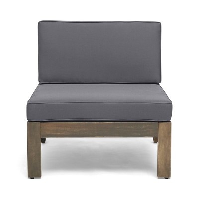 Summertime Elegance Acacia Wood 5pc Outdoor Sofa Set in Dark Gray