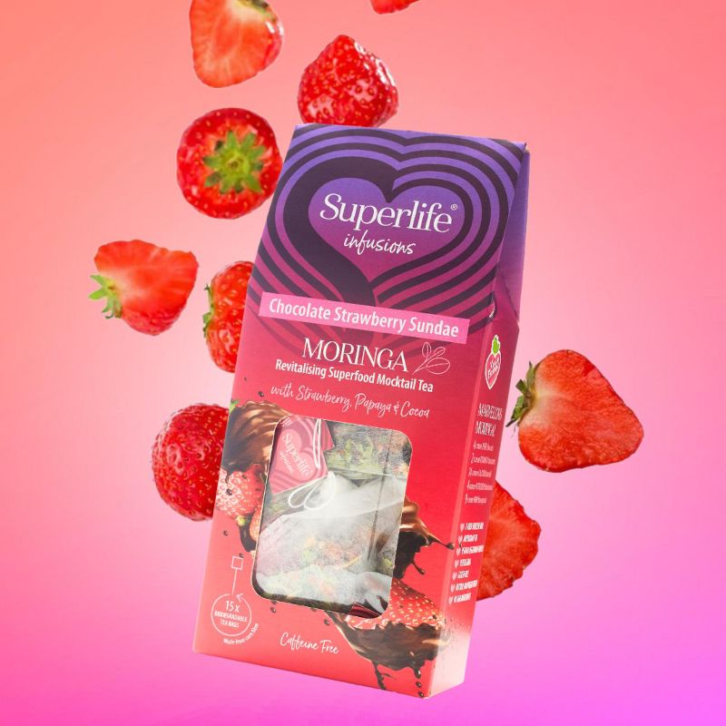 Superlife Infusions Moringa Infused Tea Chocolate Strawberry Sundae, 15 Bags, 4 of 7