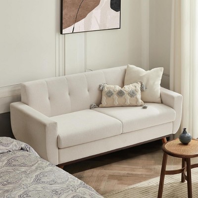Dyonery 66'' Loveseat Sofa, Mid Century Modern Love Seat Sofas and Comfy Linen Couches for Living Room, Easy Assembly