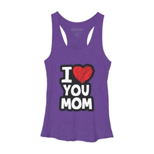 Women's Design By Humans I Love You Mom Heart By solon2020 Racerback Tank Top - 1 of 2