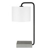 Hudson and Canal 22" Tall Table Lamp with Fabric Shade Blackened Bronze/White: Industrial Design, Polyester Drum Shade - 2 of 4