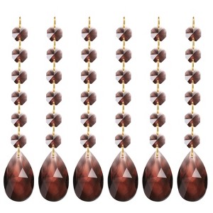 Unique Bargains Crystal Pendants Teardrop Beads for DIY Lamp Arts Crafts Decoration 6 Pcs - 1 of 4