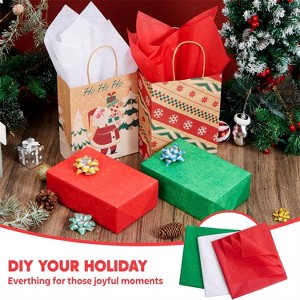 Joyfy 180 Sheets Glitter Tissue Paper - Red, Green, White for Gift Wrapping, 20''x20 Christmas Paper for Holiday Wrap & Craft Decor - 1 of 4