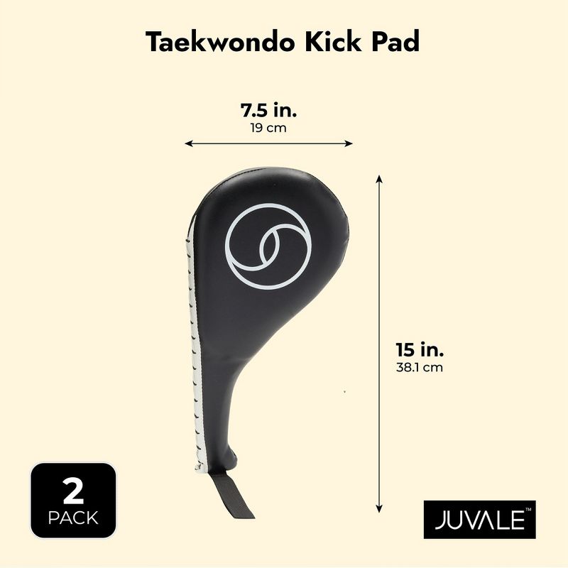Juvale 2-Pack Taekwondo Kick Pad, Black Karate Kicking Target, Durable Striking Pads for Kickboxing Training, TKD Pads, 15 x 2.5 x 7.5 In, 5 of 10