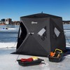 Outsunny 2 Person Insulated Ice Fishing Shelter Pop-Up Portable Ice Fishing Tent with Carry Bag and Anchors for -22℉ - 2 of 4
