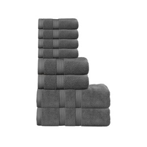 Home Weavers Elegance Essentials 550GSM 100% Cotton Zero Twist Super Absorbent Bath Towel Set - 1 of 4