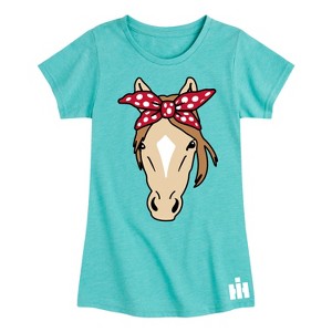 Girls' - Case IH - Horse Bandana Fitted Short Sleeve Graphic T-Shirt - 1 of 3