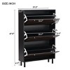 Syemin Shoe Racks Slim Tipping Bucket Shoe Cabinet with Hanging Hooks, Entryway Organizer, Free Standing Shoe Rack Hallway, Black, 31.5"*9.4"*47.6" - 4 of 4