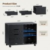 JIONJOY 31.3" Wide 3-Drawer Mobile File Cabinet with Locking Casters & Cable Management - 4 of 4
