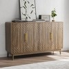 ORRD 4-Door Carved Sideboard Buffet Cabinet with Adjustable Shelves - 3 of 4