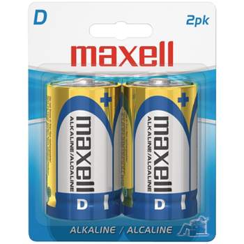 Maxell® D Alkaline Batteries, 2 Pack