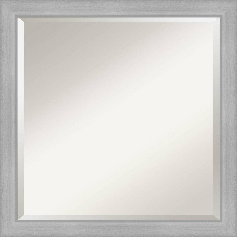 Photos - Wardrobe 23" x 23" Vista Brushed Framed Bathroom Vanity Wall Mirror Nickel - Amanti