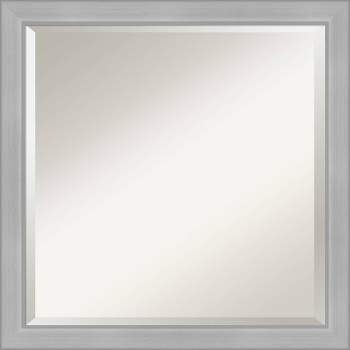 Vista Brushed Framed Bathroom Vanity Wall Mirror Nickel - Amanti Art