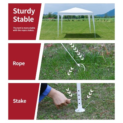 White 10x10 Waterproof Outdoor Canopy Tent with Stainless Steel Frame