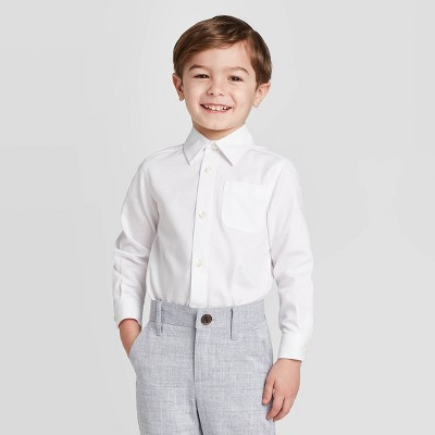 boys white long sleeve dress shirt