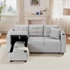 Convertible Sleeper Sofa, Pull Out Sofa with Storage, 84" L-Shaped Sofa Bed with Storage Chaise for Living Room, Apartment, Small Space - 3 of 4