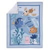 Disney Finding Nemo Cutest Little Catch Light Blue, Orange, and Navy 3 Piece Nursery Mini Crib Bedding Set - 2 of 4