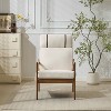 MAYEERTY Mid Century Modern Accent Armchair, Solid Wood Frame High Back Ergonomic Beige Cushions, Living Room Bedroom Reading Nook, Beige - 2 of 4