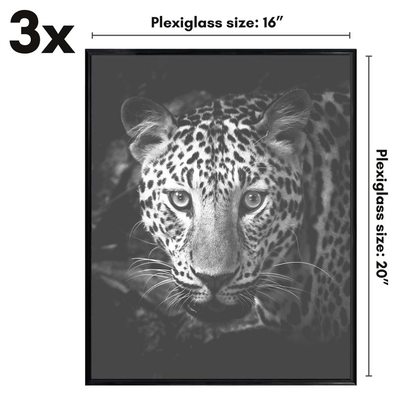 Americanflat 3 Pack Lightweight Snap Frame, Front Loading Picture Frame Set - Black Picture Frames, 3 of 10