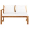 vidaXL Cream Cushioned Patio Bench 45.1", Solid Acacia Wood with Weather-Resistant Features and Easy-to-Clean Oil Finish - 2 of 4