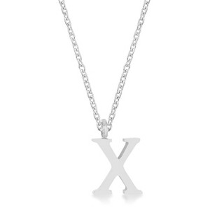 Slickblue Personalized Stainless Steel Initial Necklace, 16" Chain with 2" Extender, Rose Gold/Silver, Choose Letter I-Z - 1 of 3