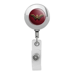Justice League Movie Wonder Woman Logo Metal Chrome Badge ID Card Holder Clip - 1 of 3