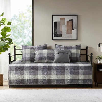 Vynxaria 6-Piece Reversible Scalloped Edge Daybed Cover Set - Cottage Charm, Twin Size