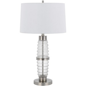 Cal Lighting 100W 3 way Macon glass table lamp with 2W led night light - 1 of 3