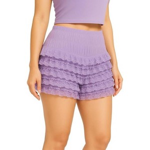 Malco Modes Women’s Ruffle Shorts – Lace Bloomers for Costumes, Dancewear, Vintage & Y2K Outfits-White - 1 of 4