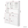 47"W Kitchen Pantry Storage Cabinet Food Pantry Buffet Cabinet with Hutch, Wine Rack, Doors and Shelves,White-ModernLuxe - 3 of 4