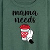 Women's - Disney - Mama Needs Coffee Lightweight French Terry Wide Neck Long Sleeve Shirt - 2 of 4
