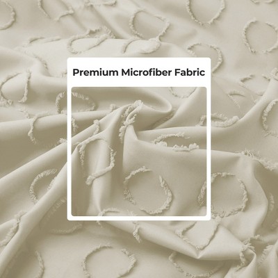 Cream Twin Clipped Jacquard Geometric Duvet Cover Set