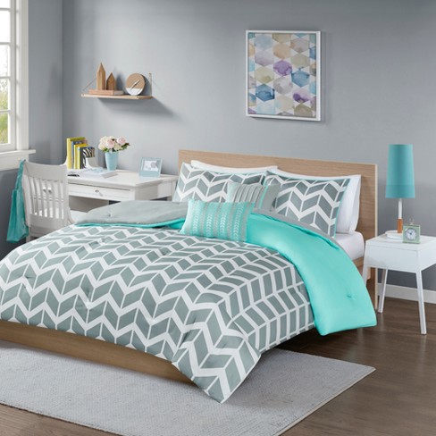 teal chevron wallpaper