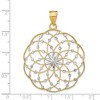 Black Bow Jewelry 14k Yellow Gold & White Rhodium Scalloped Ornate Pendant, 38mm - 2 of 4