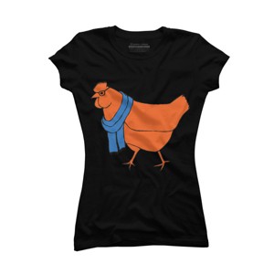 Junior's Design By Humans The Hipster Chicken By TabithaDesigns T-Shirt - 1 of 3