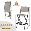 Costway Set of 6 Outdoor Bar Chair Folding Bar Height Stool with Metal Frame Coffee - 3 of 4