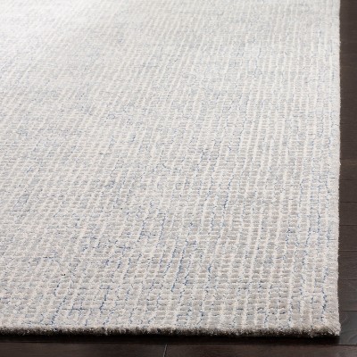 Hand-Tufted Abstract Blue & Silver Wool-Blend 8' x 10' Area Rug