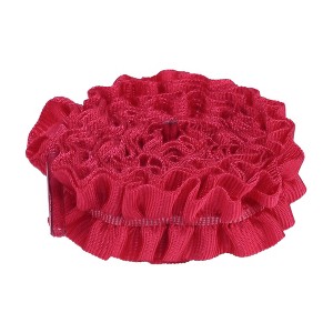 INSPIRE CHIC Ruffled Ribbon Solid Color Pleated Elastic Shoe Strings for Sneakers 2 Pairs fleece - 1 of 4