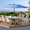 15 FT Double-Sided Rectangle Patio Market Umbrella with Base, Heavy Duty Waterproof and Windproof Umbrella, for Poolside, Lawn & Backyard - 3 of 4