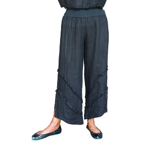 Women's Ruffle Delight Linen Pants - Look Mode USA - 1 of 3