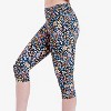 Calypsa Women's High Waisted Chlorine Resistant Capri Swim Leggings - 3 of 4
