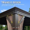 PAGED 10'X12' Hardtop Outdoor Canopies and Gazebos with Galvanized Steel Double Canopy for Patios Deck Backyard, Curtains and Netting, Brown - 4 of 4