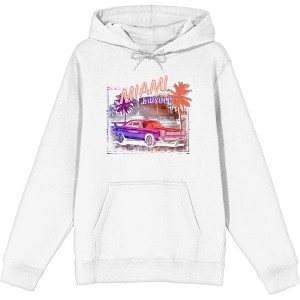 Car Fanatic Miami Muscle Long Sleeve Adult Hooded Sweatshirt - 1 of 3