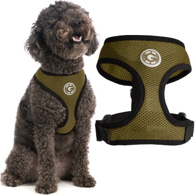Gooby Soft Mesh Harness, Small Dog Harness with Breathable Mesh, Brown, Large