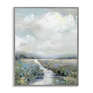 Stupell Industries Tranquil Flower Meadow Path Framed Giclee Art, Gray, 24" x 30" - 1 of 4