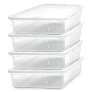 Homz Snaplock Multipurpose 28 Quart Clear Stackable Storage Container Bins for Indoor Home Organization - 1 of 4