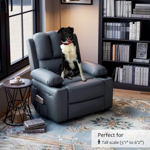 COZONY Recliner Chair with 360° Swivel Rocker, PU Leather Lazy Chair with Cup Holders for Living Room - 1 of 4