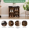 Shoe Bench with Padded Seat, Entryway Storage Bench with Adjustable Shelf, 3 Tier Shoe Rack with 10 Compartments - 3 of 4
