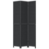 vidaXL Room Divider 3 Panels Black Solid Wood Paulownia - 4 of 4